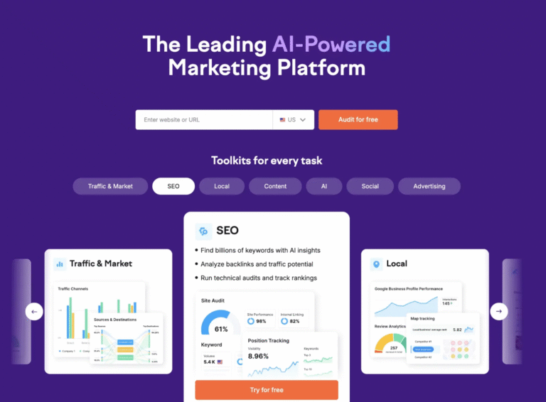 SEMRush | Best AI Tools for SEO 2025 | AI GEO and AI SEO for ChatGPT, Gemini, Claude, Google AI Overviews, and Perplexity.